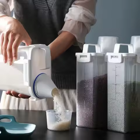 1.8L/2.5L/3L Reusable Laundry Detergent Dispenser Sealed Storage Container for Grain and Miscellaneo
