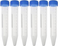 RLECS 20pcs 10ml Centrifuge Test Tubes with Blue Screw Cap and Graduation, Lab Plastic Frozen Sharp-Bottomed Vial Container for Laboratory School Educational