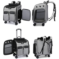 H-Y/ Pet Trolley Bag Cat out Foldable Pet Box Large Capacity Wheel Trolley Backpack Puppy Backpack Manufacturer PRXZ
