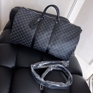 【全新品】芯片款 LV 路易威登 Louis Vuitton KEEPALL55 黑色棋盤格旅行袋