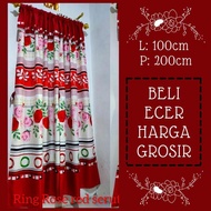 Hordeng Gorden Jendela dan Pintu Kamar Tidur Bahan Katun Polymicro Halus dan Tebal Ukuran 100x200 cm