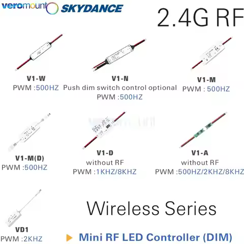 Skydance 1CH DC 5V 12V 24V CV Dimmer Mini RF LED Strip Controller V1-KN V1-A V1-D Q1-S V1-M V1-W V1-