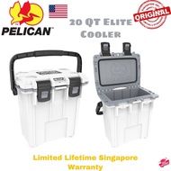 Pelican 20QT Elite Cooler White Gray Cooler Box (Limited Lifetime SG Warranty)(Ready Stock)