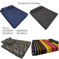 Sarung Kasur 140x200x10 140x200x15 140x200x20 140x200x25 140x200x30 Sprei Resleting Busa Springbed Bahan Microtex