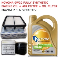 MAZDA 2 1.6 SKYACTIV OIL FILTER + AIR FILTER + KOYOMA 0W20 FULLY SYNTHETIC ENGINE ENGINE OIL