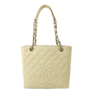 CHANEL 牛皮皮革PST Petite Shopping Tote Bag銀扣鏈帶肩背袋