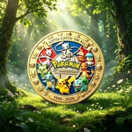 Pikachu 30th Anniversary Commemorative Coin Collection Crafts 1996-2026 Pokemon Commemorative Medal 