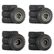63mm 1.0 inch Heavy Duty Brass Beadlock Wheel and Tire for 1/18 1/24 RC Crawler Car FCX24 FCX24M TRX