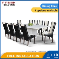 Ogalonne 1+10 Marble Dining Table Set/ Dining Table 6 Seater/ Meja Makan 6 Kerusi/ Set Meja Makan Marble/ Meja Batu