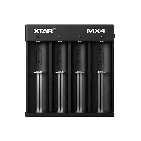 XTAR MX4 Intelligent Battery Charger – Type-C input ,Charges AA/AAA 1.5V&1.2VNi-MH,18650 3.6V and Li