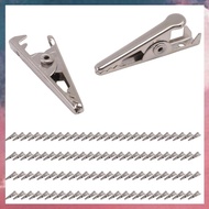 (F B S V)100PCS 1.06IN / 27mm Mini Metal Alligator Clips, Crocodile Clamps Silver Tone Nickel Plated