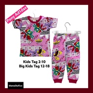 |Tag 6,8,10,12| Pyjamas Sedondon Family Pony Ad1das Ibu, Ayah dan Anak