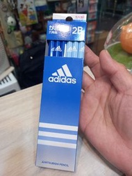 文具類: 日本製mitsubishi pencil Uni  adidas 三菱2b六角鉛筆一盒12支(藍/粉藍各6支)