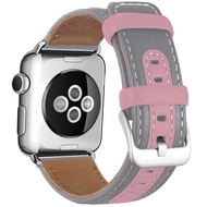 สายหนังแท้สำหรับสายคาด Apple Watch 45มม. 44มม. 49มม. 41มม. 40มม. 42มม. 38มม. สร้อยข้อมือ I Watch Series Ultra 3 5 6 SE 7 8 (ไม่รวมเคสและนาฬิกา)