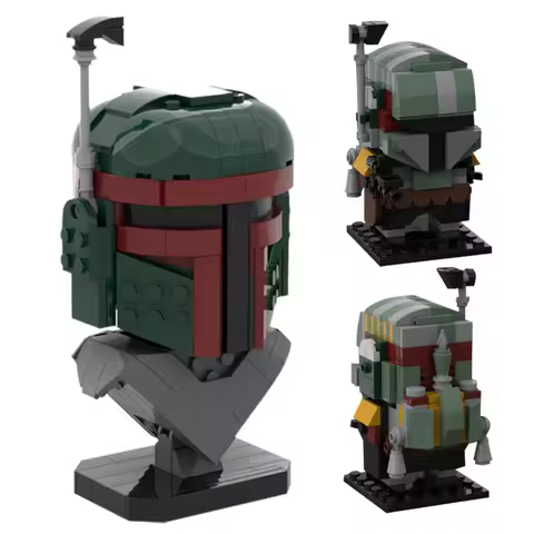 Space War Half Body Portrait of Boba Fett Building Blocks MOC Movie Figures Superhero Brickheadz Mod