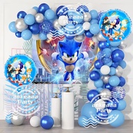 65pcs Sonic Hedgehog Theme Balloon Garland Arch Kit Video Game Theme Baby Birthday Party Decoration