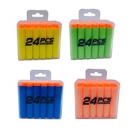 JS #24pcs Toy Gun Soft Suction Nerf Bullets.. Refill Bullets Darts Reusable