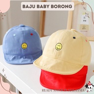 [ Baju Baby Borong ] 46-52cm / 6m-3y smiley design baby hat H3369