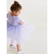 Girl's dress summer Kids Short sleeved dress unicorn gauze Purple dress For girl Frozen Elsa