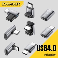 Essager USB 4.0 Type-C to Type-C Adapter Elbow Saves Space 240W Fast Charging 8K@60Hz Video Transmis