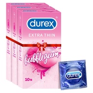 Durex Extra Thin Bubblegum Flavoured Condoms for Men-10s (Pack of 3)