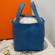 Hermes picotin18 藍色金扣