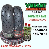 BEAST TIRE (Flash) Size 14" for AEROX free Pito &amp; Sealant