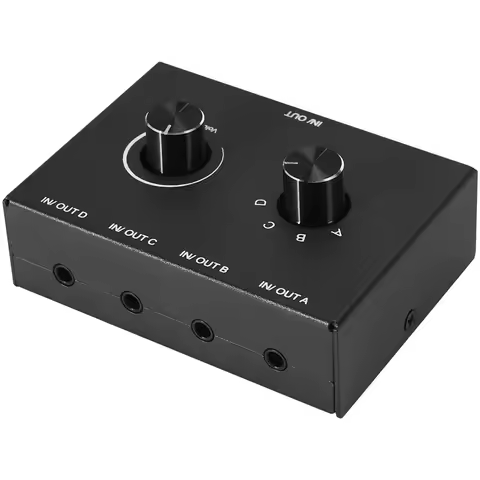 4 Port Audio Switch, 3.5mm Audio Switcher, Stereo AUX Audio Selector, 4 Input 1Output/1Input 4 Outpu