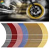 16Pcs/set Car Bike Motorcycle Reflective Wheel Rims Stickers Body Rim Tape Decals Reflector Film Decals Auto Styling Accessories