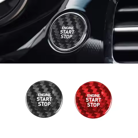 Carbon Fiber Car Engine Start Stop Button Decorative Sticker Cover Trim For Genesis G70 G80 G90 GV70