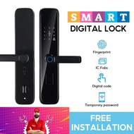 Smart Door Lock Gate Lock Fingerprint Lock Digital Lock Electric Lock With Longer Larger Handle Panels