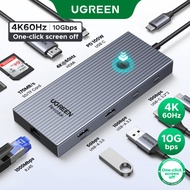 UGREEN 9-in-1 USB-C Hub HDMI 4K60Hz 5/10Gbps USB-C 3.2 USB-A 3.2 USB-A 3..0 RJ45 SD TF PD100W for Ma