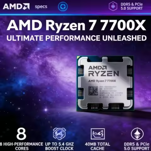 AMD Ryzen 7 7700X Bulk Wholesale Tray Processor 8 Core 16 Thread 5.4GHz Max Boost 32MB L3 Cache AM5