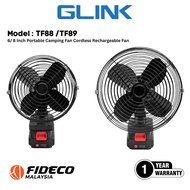 GLINK 21V 6/ 8 Inch Portable Camping Fan Cordless Rechargeable Fan