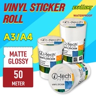 Vinyl Sticker Roll Waterproof Printable A4 & A3 50Meters ITech Brand