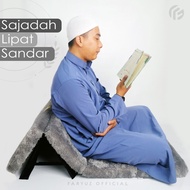 UNGU Sky Moslem - Faryuz - Folding Prayer Mat Sejadah Thick Fur Sender Reclining Soft Foam 5cm - 3cm TP Backrest, Dark Purple