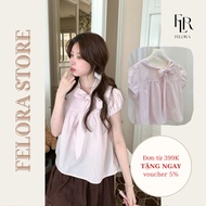 [Felora - Summer Collection] Cute Babydoll Formal Lady's Style Bow Tie Shirt - 80335