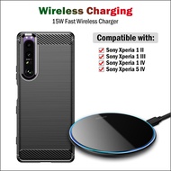 15W Fast Qi Wireless Charger For Sony Xperia 1 II III IV Xperia 5 IV Wireless Charging Pad Acrylic Breathing Light Gift Case