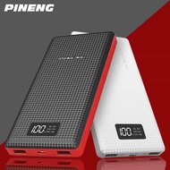 Pineng 20000mAh Power Bank PN969 PN 969 2-Out 2.1A Dual USB Output Lithium Polymer Power Bank Black 