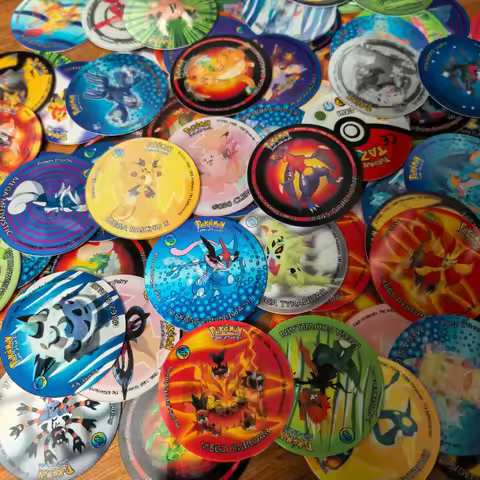 10-90Pcs 3D Flip Pokemon ZA Mega Evolution Tazos Complete Set Lenticular Round Pogs Eco Plastic 4cm 