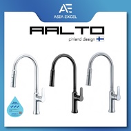 AALTO 5156 CHROME/MATTE BLACK/BRUSHED STEEL PULL-OUT SINGLE LEVER KITCHEN SINK MIXER