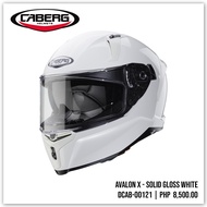 CABERG Avalon X Solid Gloss White FullFace Helmet (XS-L) (Made in Italy) (DCAB-00121)