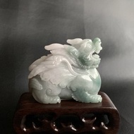 天然緬甸玉翡翠 招財貔貅擺件 飛天貔貅 開運 招財 送禮 免費開光
