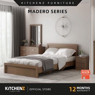 KitchenZ Madero Series Classic Bedroom Display Cabinet Queen Bed Frame Chest Drawer Side Table
