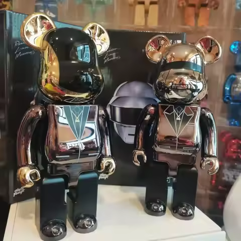 Bearbrick Daft Punk 400 Joint Bright Face Violence Bear 3d Bearbrick Original Ornament Gloomy Bear S