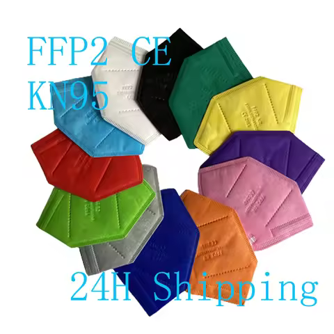 Multicolor Adult 5 Layers KN95 Ffp2 Mascarilla approved Respirator Fabric Face Mask KN95 Filter Mout