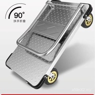 Four-Wheel Goods Silent Truck Truck Truck Trailer Trolley Express Steel Plate Folding Flatbed Truck 