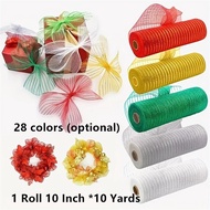 10Inch x 10Yard DIY Decoration Ribbon Net Yarn For Gift Packaging Diy Christmas Wreath Tree Wedding Decoration Wreaths