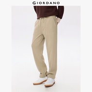 GIORDANO Men Pants Thick Warm Fleece Lined Sweat Pants Drawstring Elastic Waist Simple Daily Fashion