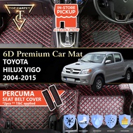 Top Carpet TOYOTA HILUX VIGO ( 2004 - 2015 ) 6D PU Leather Car Carpet VIP Car Mat Floor Mat Alas Kak